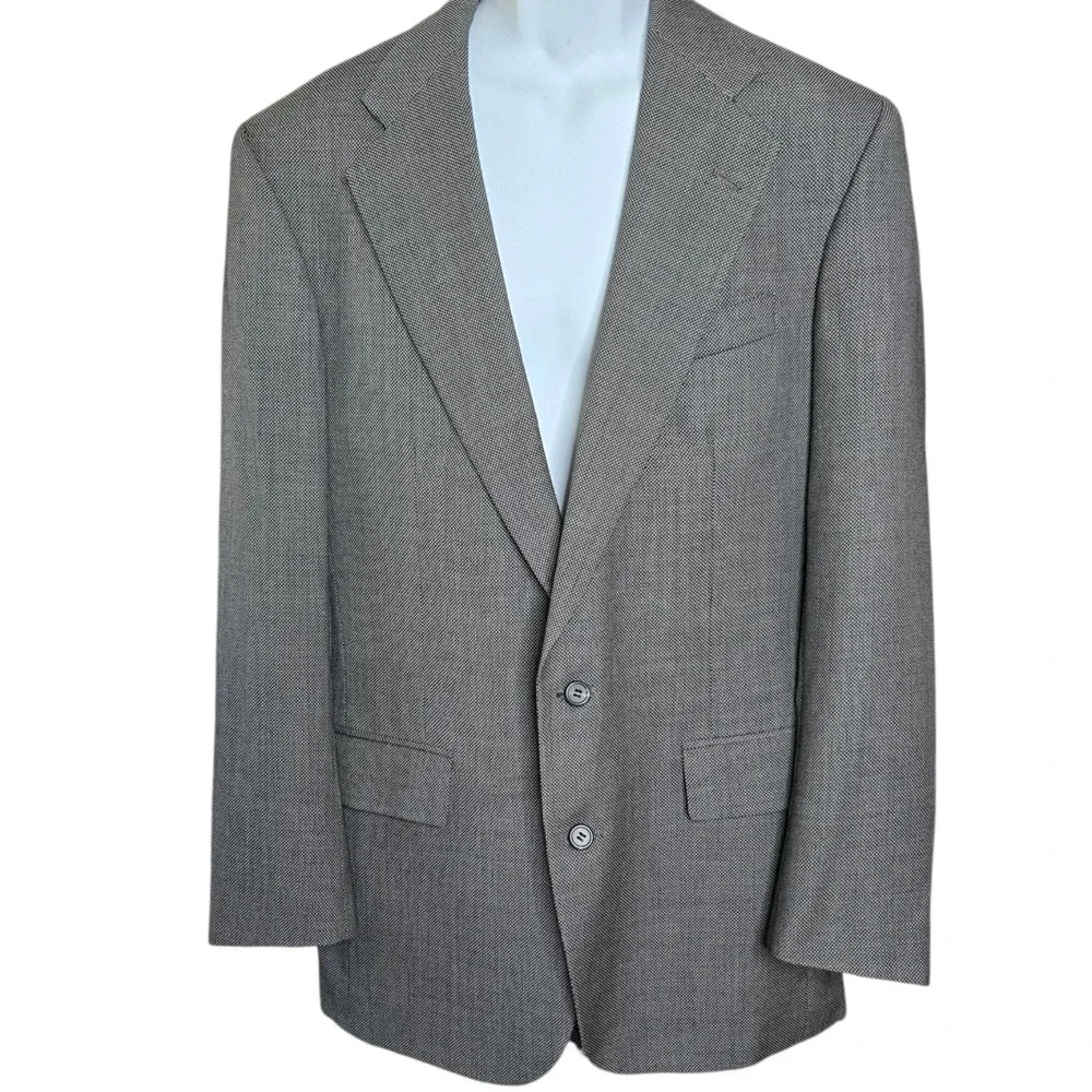Ralph Lauren Mens Vintage Birdseye Wool Blazer Size 40 Gray Polo University Club